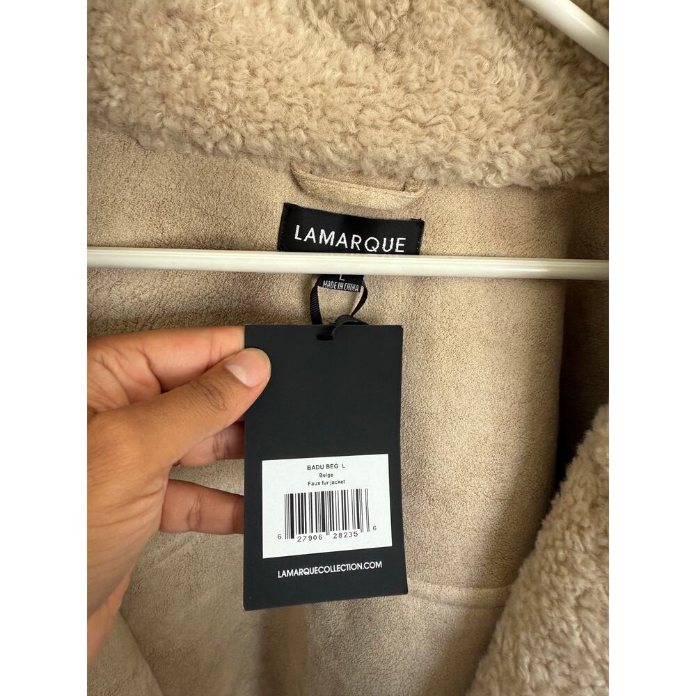 Lamarque Cream Shearling Jacket - Picture 7 of 8